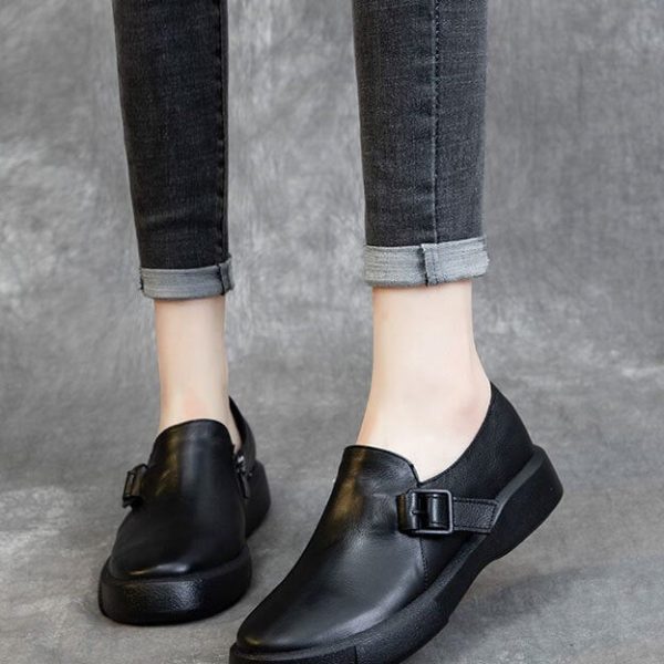 Comfortable Women Retro Leather Flat Shoes Flat Shoes