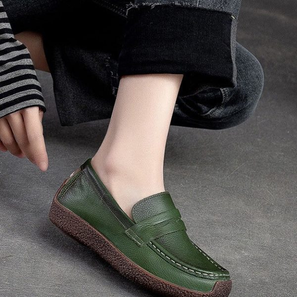 Comfortable Soft Leather Slip On Loafers for Women Loafers