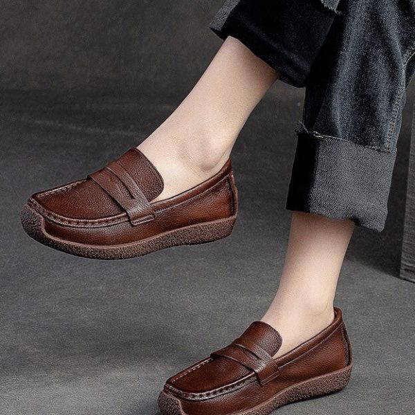 Alternative view of Comfortable Soft Leather Slip On Loafers for Women Loafers