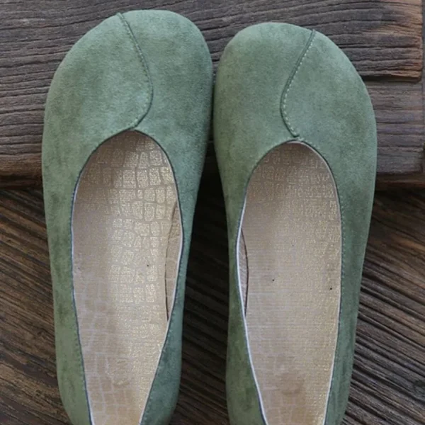 Round Toe Suede Flats Flat Shoes