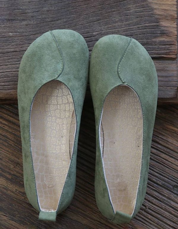 Round Toe Suede Flats Flat Shoes