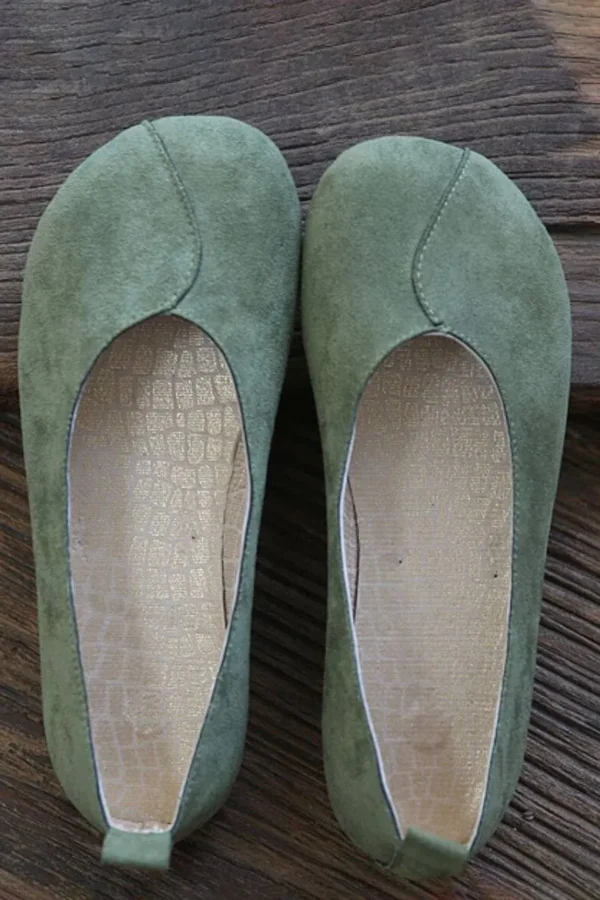 Round Toe Suede Flats Flat Shoes