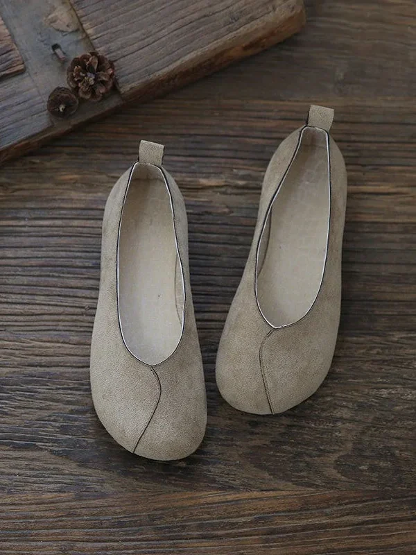 Alternative view of Round Toe Suede Flats Flat Shoes