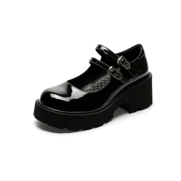 Double Buckle Chunky Heeled Mary Jane Shoes Mary Jane Shoes