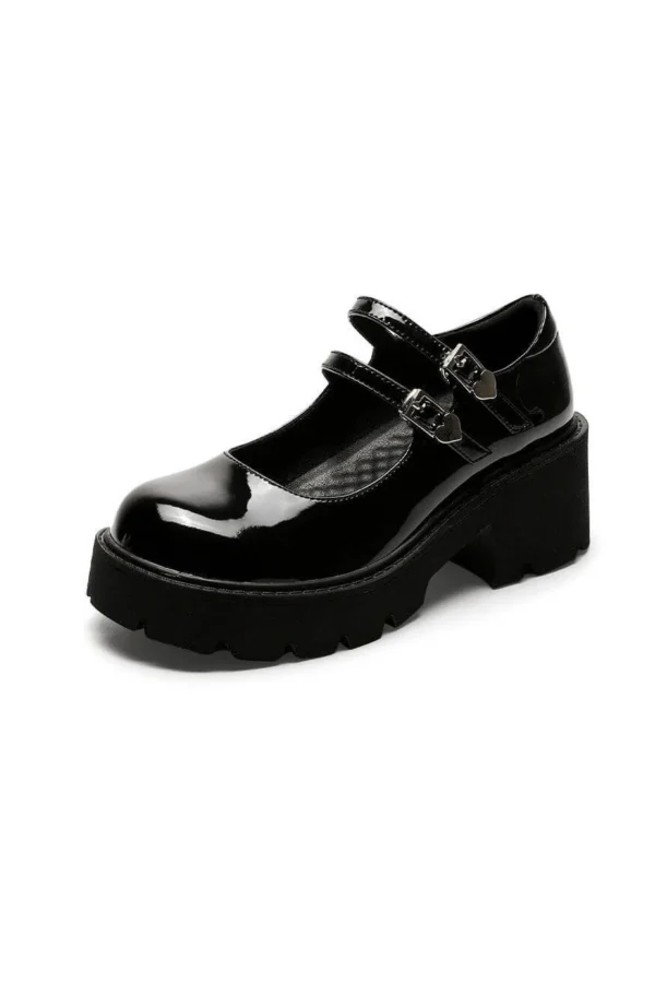 Double Buckle Chunky Heeled Mary Jane Shoes Mary Jane Shoes