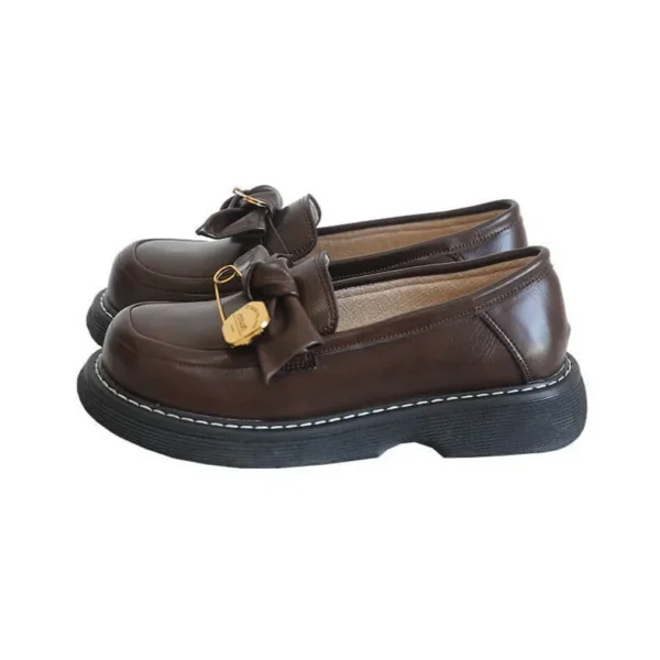 Front Metal Pin Round Head Mary Jane Shoes Mary Jane Shoes