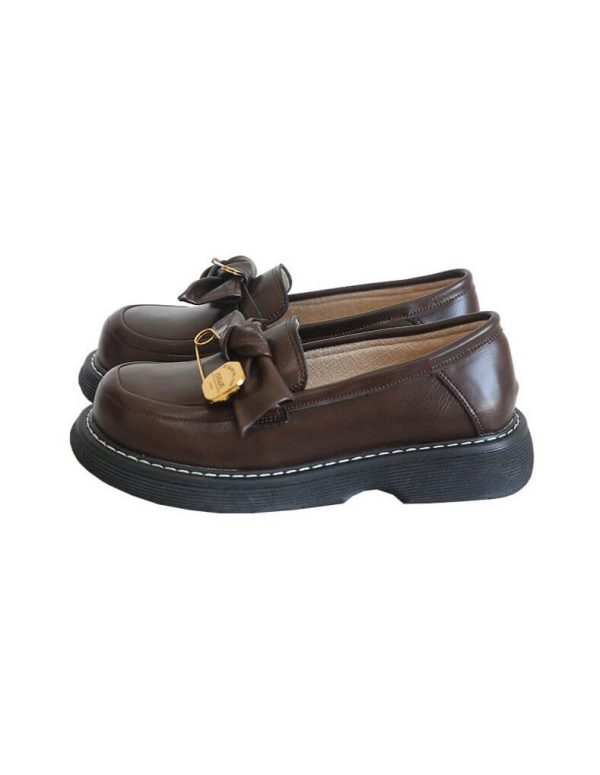 Front Metal Pin Round Head Mary Jane Shoes Mary Jane Shoes