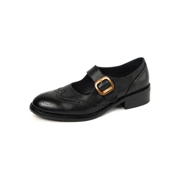 Genuine Leather Vintage Brogue Style Mary Jane Shoes Mary Jane Shoes