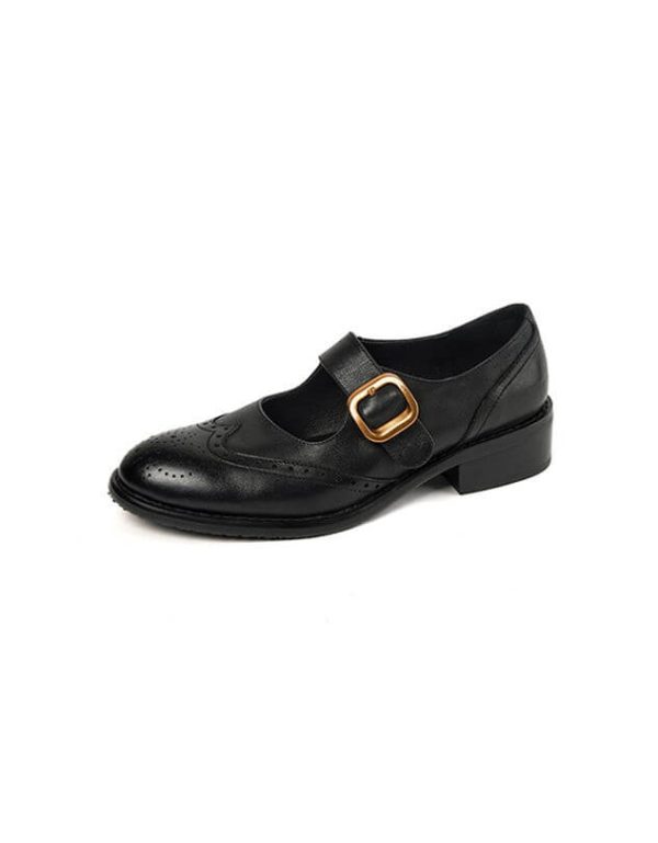 Genuine Leather Vintage Brogue Style Mary Jane Shoes Mary Jane Shoes