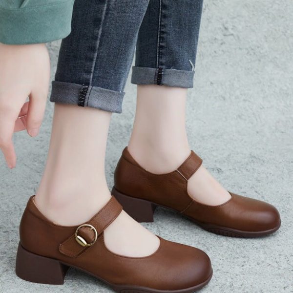 Alternative view of Handmade Chunky Heels Mary Jane Shoes Mary Jane Shoes