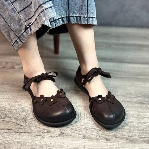 Ankle Wide Toe Box Retro Flat Shoes Flat Shoes