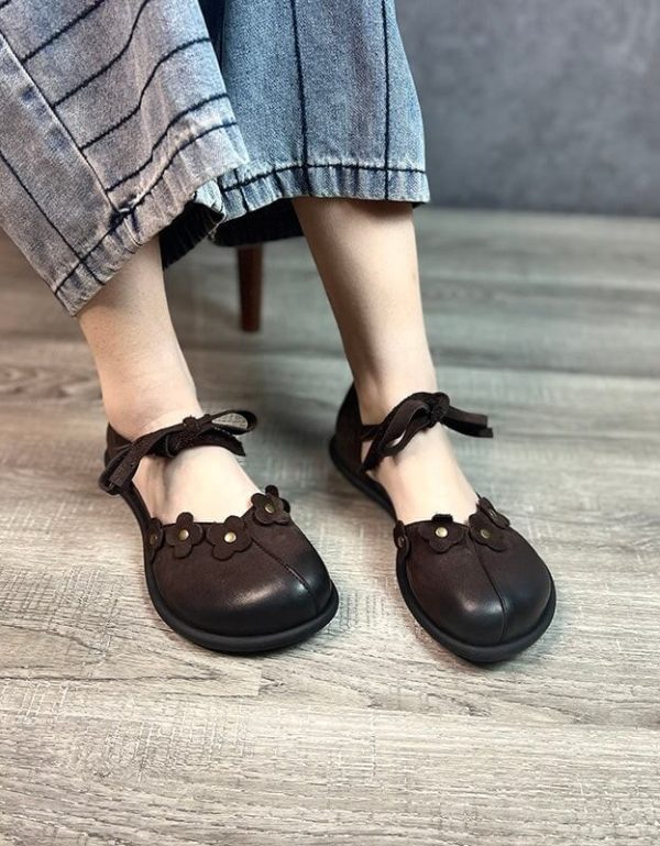 Ankle Wide Toe Box Retro Flat Shoes Flat Shoes