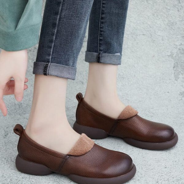 Alternative view of Handmade Retro Leather Comfortable Walking Shoes Flat Shoes