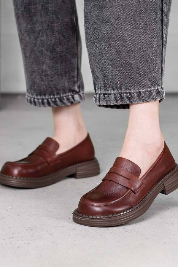 Alternative view of Handmade Retro Leather Soft Sole Loafers Loafers