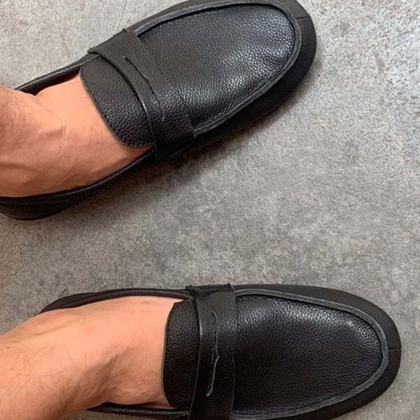 Alternative view of Handmade Retro Soft Leather Loafers for Men Loafers