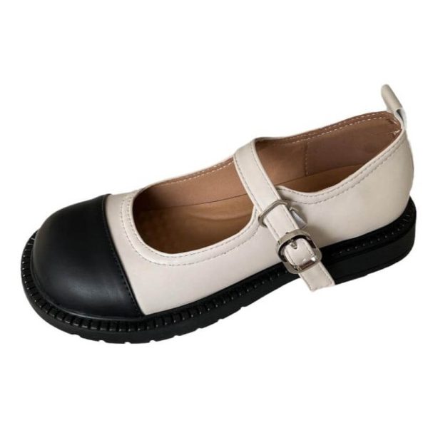 Handmade Round Head Retro Mary Jane Shoes Mary Jane Shoes