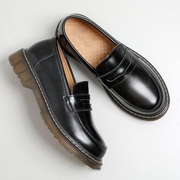 Alternative view of Handmade Round Head Mary Jane Shoes Loafers Mary Jane Shoes