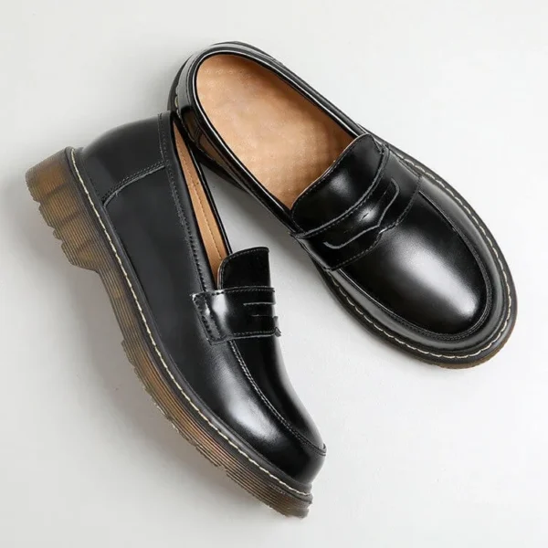 Alternative view of Handmade Round Head Mary Jane Shoes Loafers Mary Jane Shoes