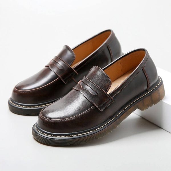 Handmade Round Head Mary Jane Shoes Loafers Mary Jane Shoes