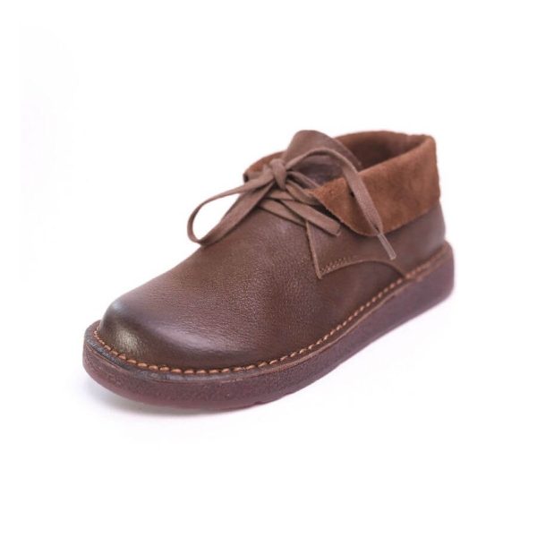 Soft Leather Comfortable Handmade Retro Flat Walking Shoes Flat Shoes