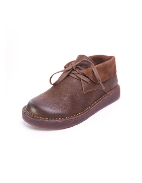 Soft Leather Comfortable Handmade Retro Flat Walking Shoes Flat Shoes