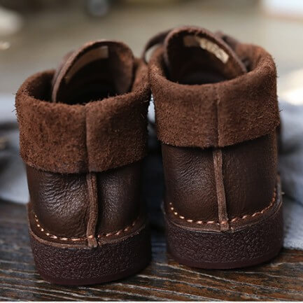 Soft Leather Comfortable Handmade Retro Flat Walking Shoes Flat Shoes - Image 6