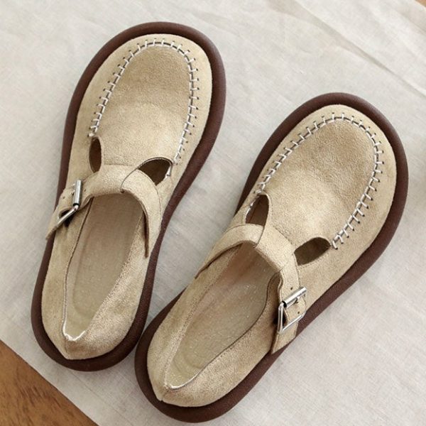 Alternative view of Rounded Head Suede Comfortable Loafers Loafers