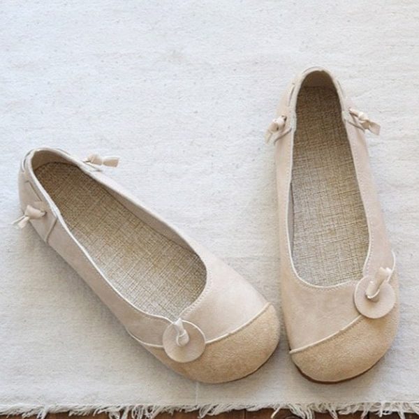 Alternative view of Round Head Comfortable Soft Retro Flat Shoes Flat Shoes