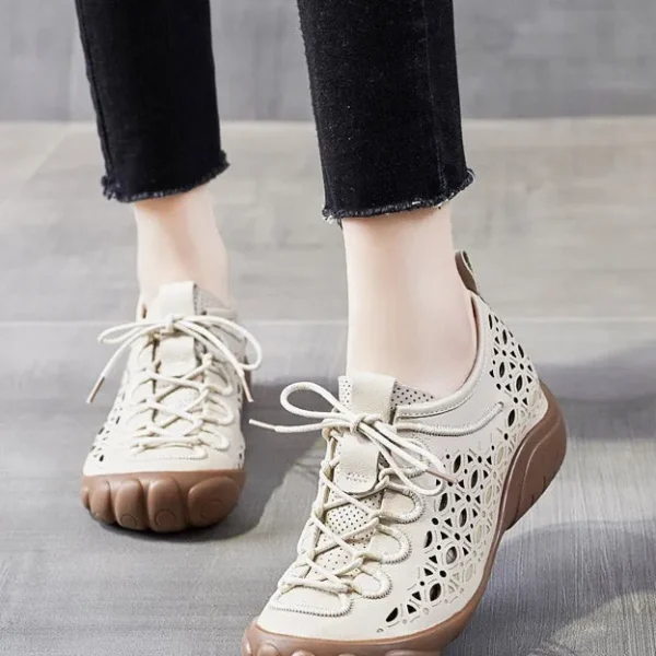 Alternative view of Round Head Handmade Hollow Summer Flats Flat Shoes