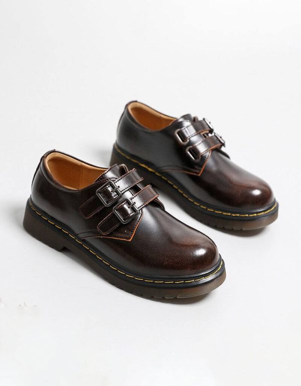 Round Toe Comfortable Double Buckle Mary Jane Shoes Mary Jane Shoes