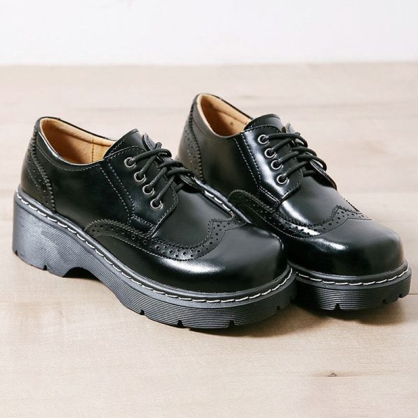 Alternative view of Round Toe Brogue Style Lace Up Mary Jane Mary Jane Shoes