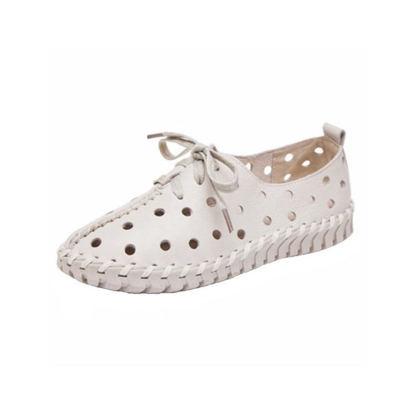 Breathable Flat Leather Casual Sneakers Flat Shoes