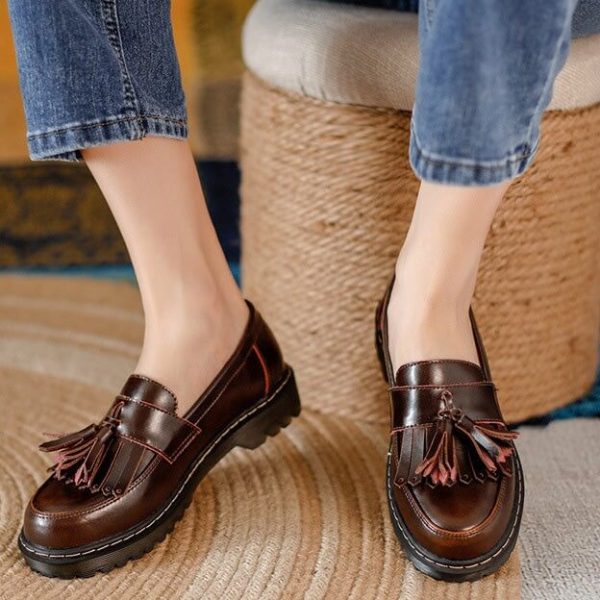 Alternative view of Round Head Tassel Loafers for Women Loafers