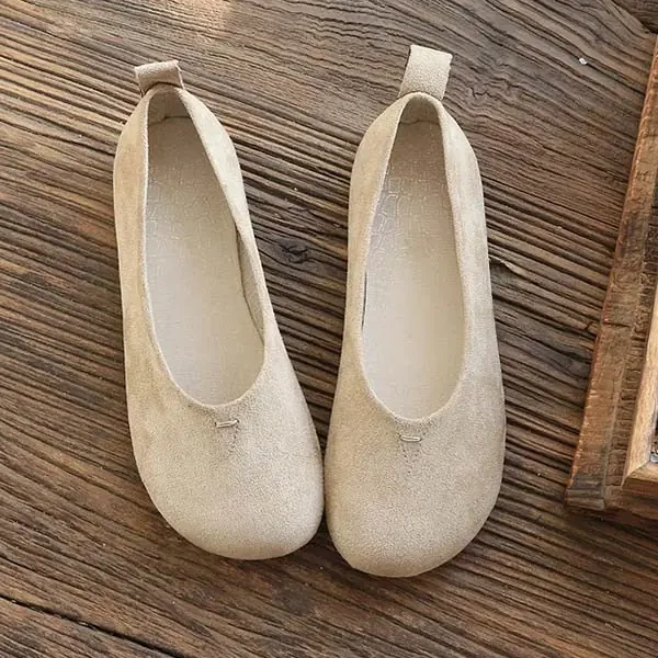 Simple Lightweight Comfortable Suede Flats Flat Shoes
