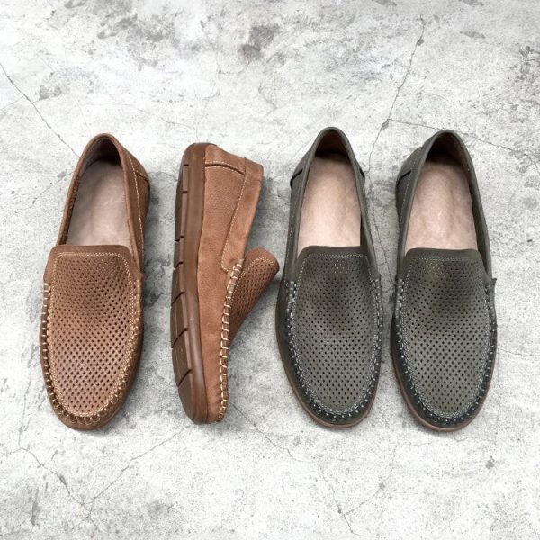 Soft Leather Handmade Hollow Loafers for Men Loafers