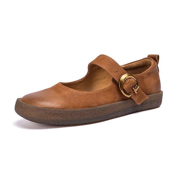 Retro Leather Comfortable Buckle Mary Janes Mary Jane Shoes