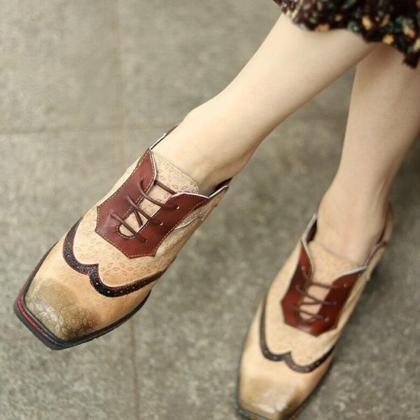 British Style Vintage Brogue Chunky Mary Jane Mary Jane Shoes