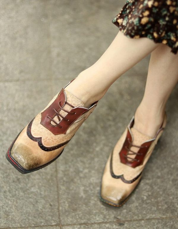 British Style Vintage Brogue Chunky Mary Jane Mary Jane Shoes