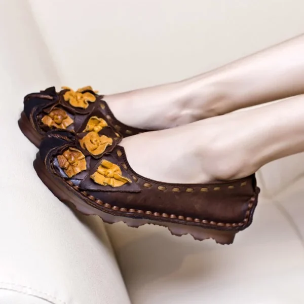 Alternative view of Handmade Flowers Comfortable Retro Flat Shoes Flat Shoes