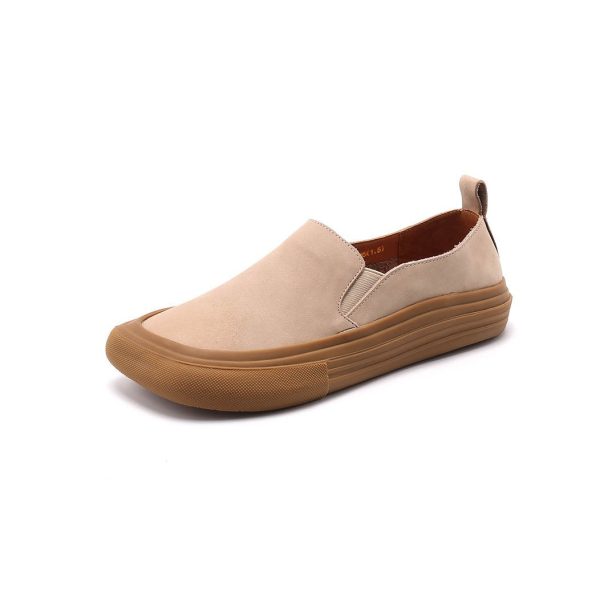 Square Toe Comfortable Leather Flat Shoes Flat Shoes