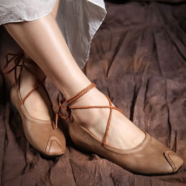 Ankle Handmade Retro Flat Shoes Flat Shoes
