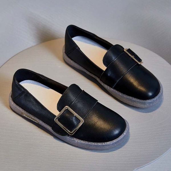 Alternative view of Comfortable Spring Leather Sneakers Flat Shoes