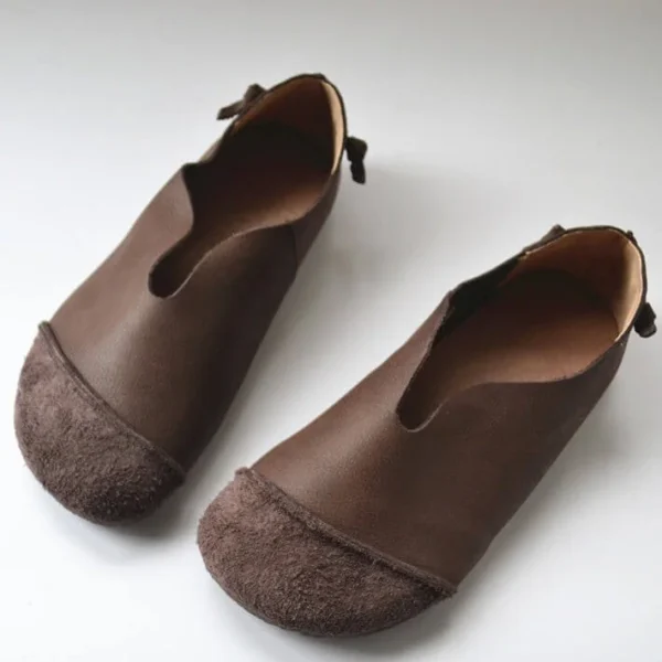 Round Toe Comfortable Soft Leather Flat Shoes Flat Shoes