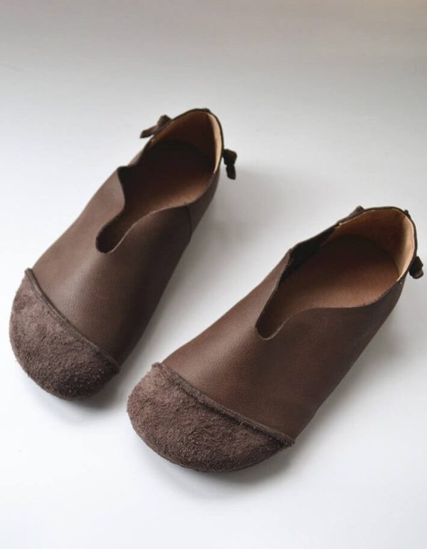 Round Toe Comfortable Soft Leather Flat Shoes Flat Shoes