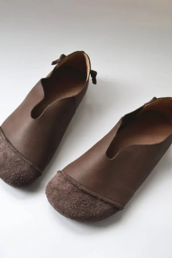 Round Toe Comfortable Soft Leather Flat Shoes Flat Shoes