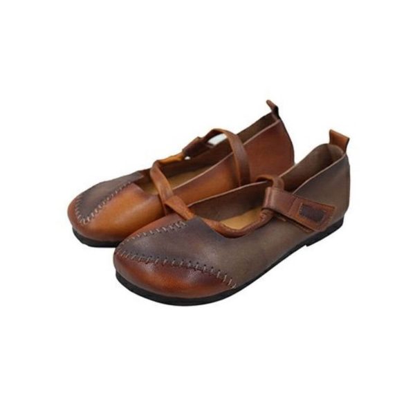 Color Matching Comfortable Strap Retro Flat Shoes Flat Shoes