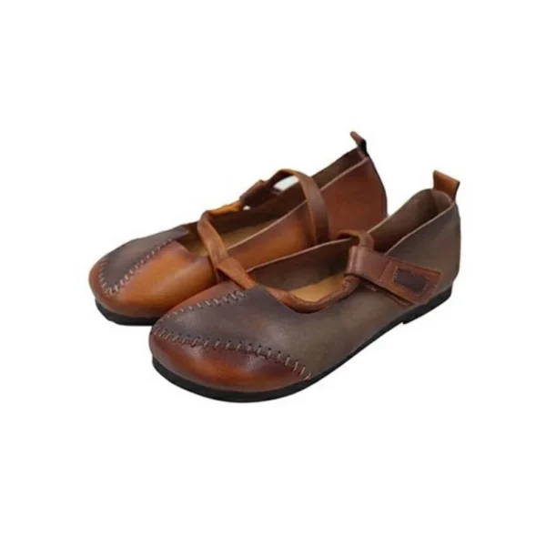 Color Matching Comfortable Strap Retro Flat Shoes Flat Shoes