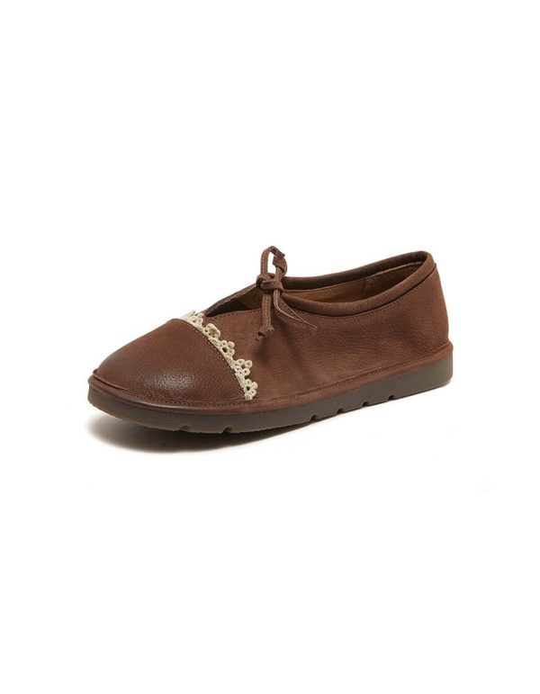 Wide Toe Box Handmade Leather Retro Flat Shoes Flat Shoes