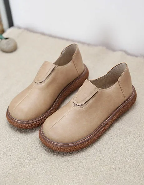 Round Head Comfortable Platform Retro Shoes Flat Shoes