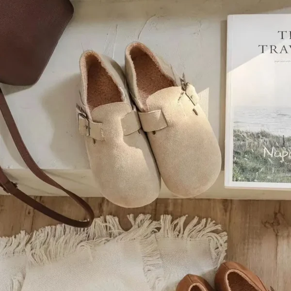 Round Head Suede Birkenstock Shoes Flat Shoes